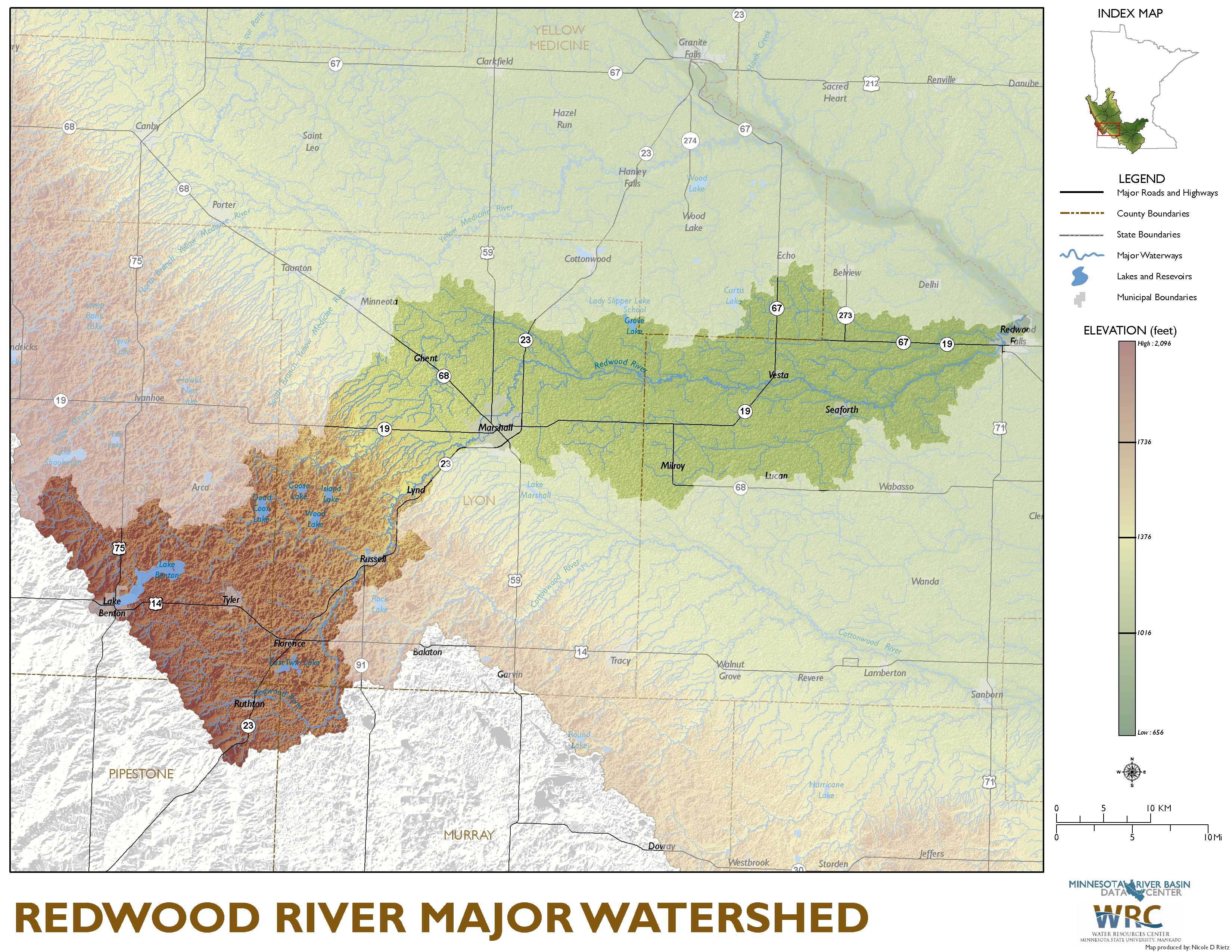 Redwood River Major Watershed Map