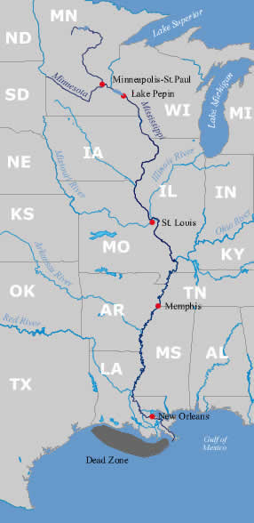 Minnesota River downstream map